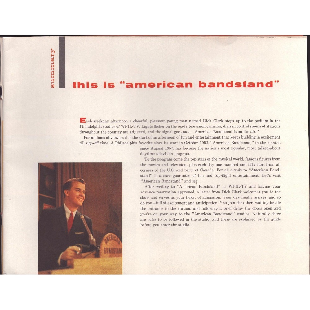 Vintage 1958 Dick Clark Annual Yearbook American Bandstand Fan Magazine - Picture 4 of 4